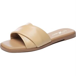 Women's Athlefit Tan Slide Sandals Size 7